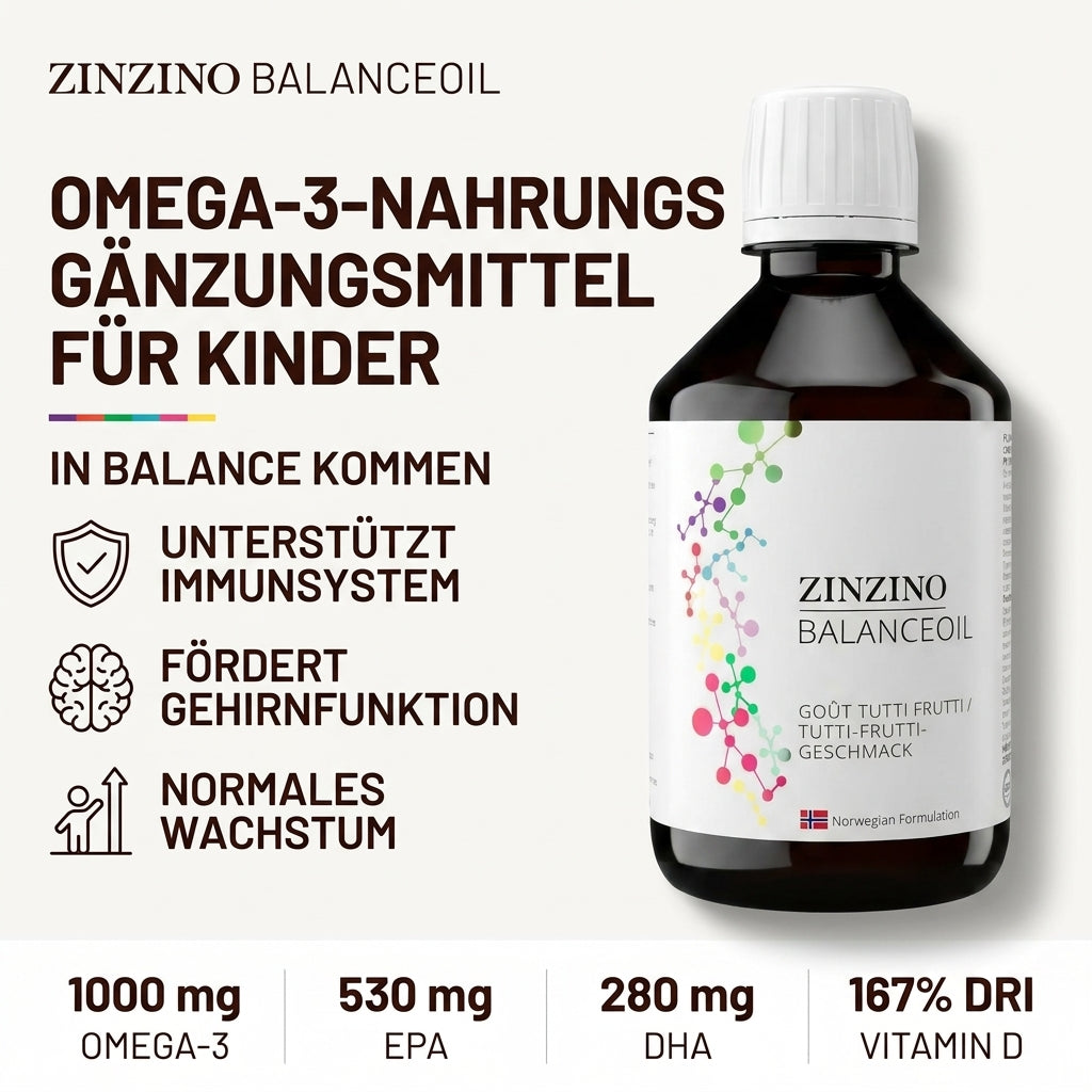 ZinZino BalanceOil+ Fischöl mit Omega-3 2478 mg, Omega-9, Vitamin D3 100ml / 300ml
