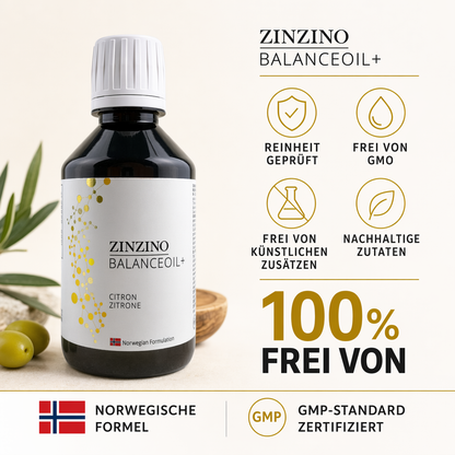 ZinZino BalanceOil+ Fischöl mit Omega-3 2478 mg, Omega-9, Vitamin D3 100ml / 300ml