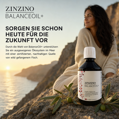 ZinZino BalanceOil+ Fischöl mit Omega-3 2478 mg, Omega-9, Vitamin D3 100ml / 300ml