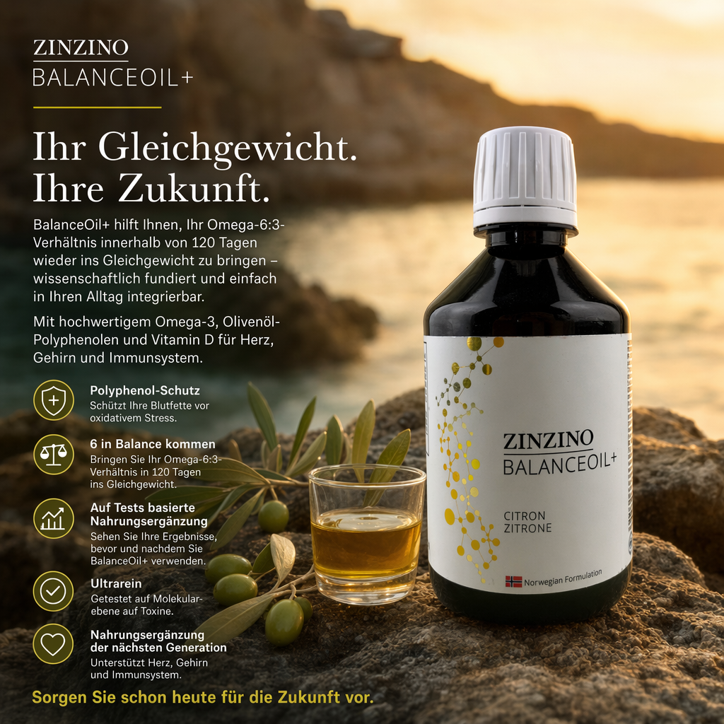 ZinZino BalanceOil+ Fischöl mit Omega-3 2478 mg, Omega-9, Vitamin D3 100ml / 300ml