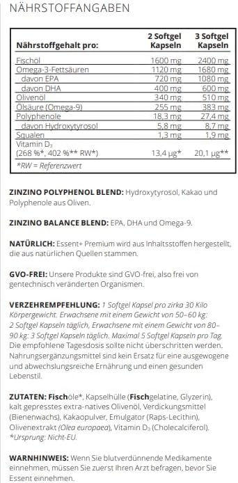 ZinZino Essent+ High-Dose Omega-3 with Vitamin D3 & Polyphenols