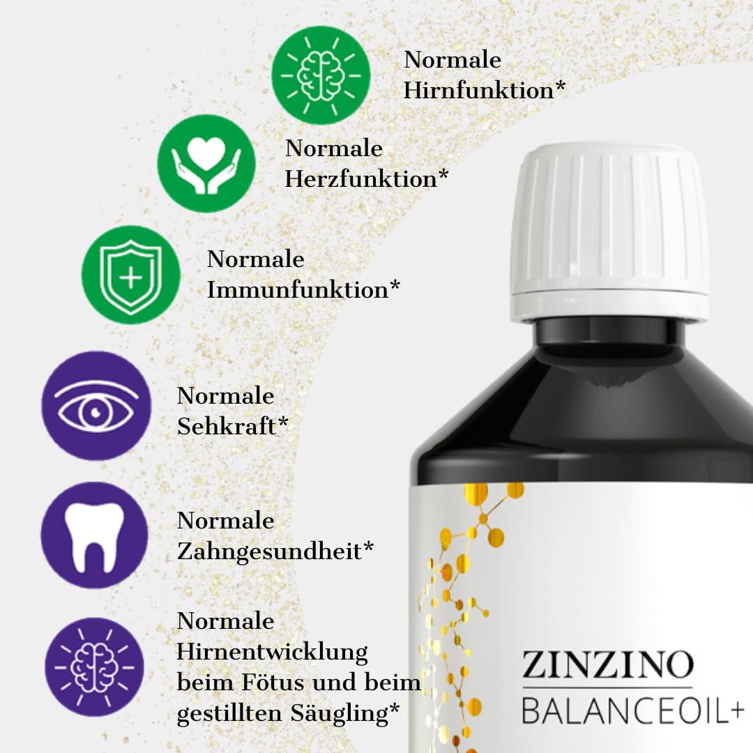ZinZino BalanceOil+ Fischöl mit Omega-3 2478 mg, Omega-9, Vitamin D3 100ml / 300ml