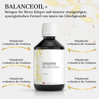 ZinZino BalanceOil+ Fischöl mit Omega-3 2478 mg, Omega-9, Vitamin D3 100ml / 300ml