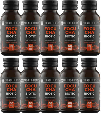 PRO NOO BIOTICS FOCU CHA BIOTIC – Natural Mental Clarity & Energy with Cordyceps & Yerba Mate 10 x 60 ml