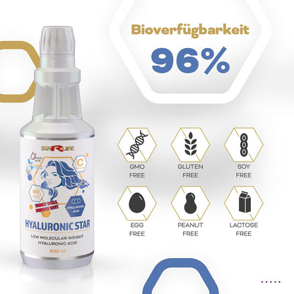 Starlife HYALURONIC STAR -Hyaluronsäure & Vitamin C Drops 500 ml