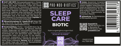 PRO NOO BIOTICS SLEEP-CARE BIOTIC – Schlaf-Shot 60 ml – Mit Magnesium, Melatonin (0,5 mg)