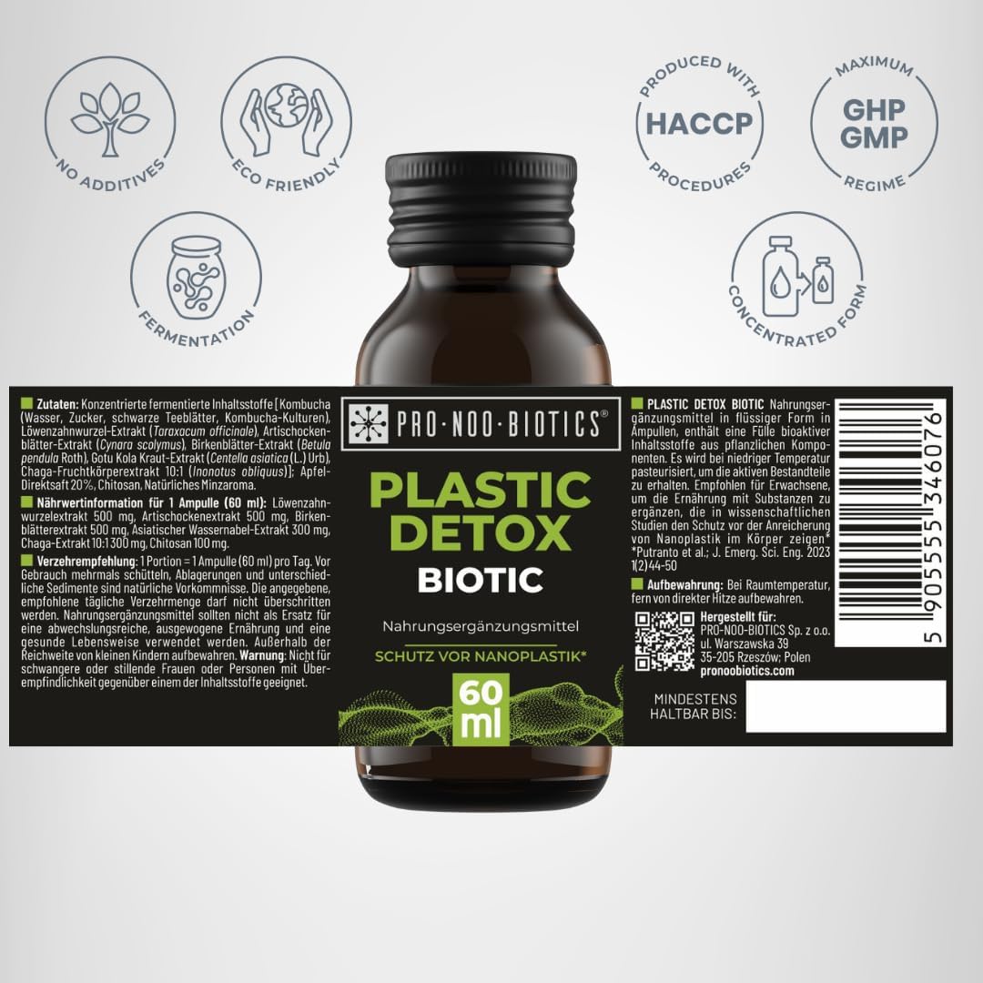 PRO NOO BIOTICS PLASTIC DETOX BIOTIC – Detox-Shot 10 x 60 ml – Chaga, Kombucha