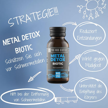 PRO NOO BIOTICS METAL DETOX BIOTIC – Detox-Shot 10 x 60 ml – Mit Chaga, Kombucha