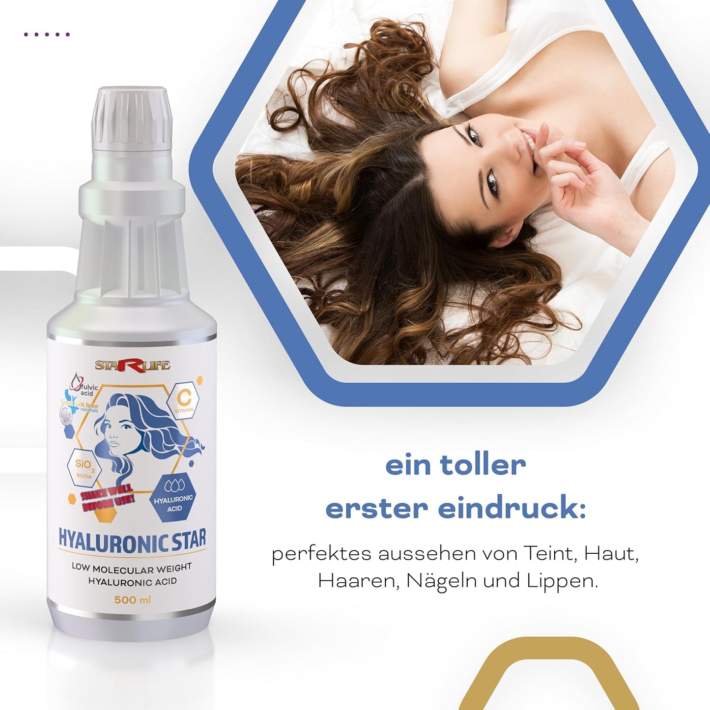 Starlife HYALURONIC STAR -Hyaluronsäure & Vitamin C Drops 500 ml