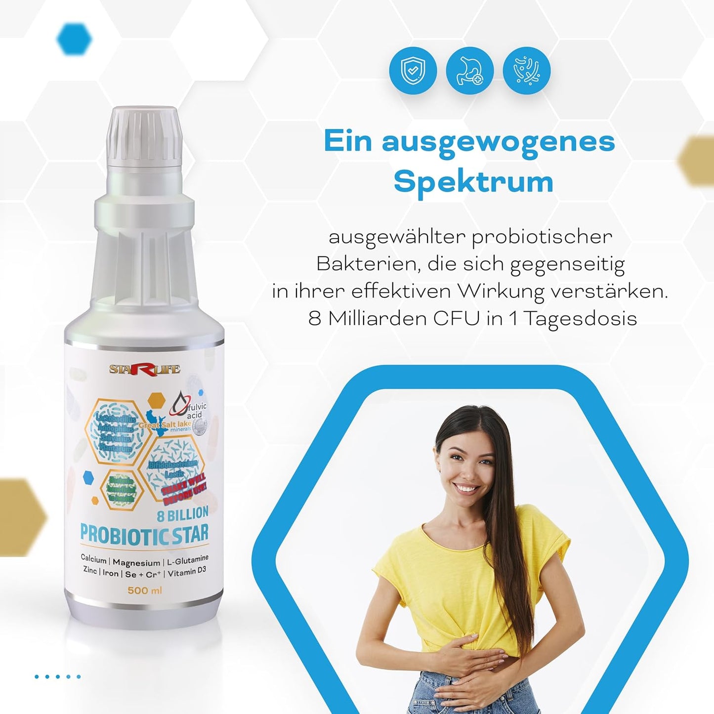 Starlife PROBIOTC STAR – Mikrokapsulierte Probiotika mit 8 Milliarden CFU 500ml