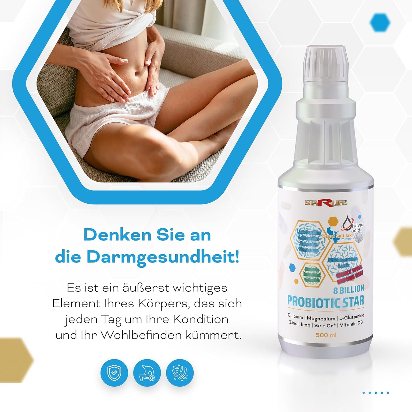 Starlife PROBIOTC STAR – Mikrokapsulierte Probiotika mit 8 Milliarden CFU 500ml