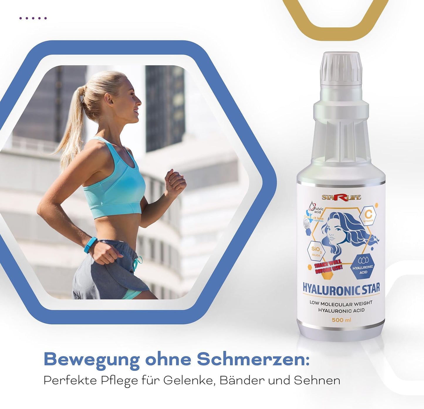 Starlife HYALURONIC STAR -Hyaluronsäure & Vitamin C Drops 500 ml
