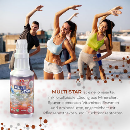 Starlife MULTI STAR – Mikrokolloidale Lösung mit 74 Mineralien, 13 Vitaminen, 22 Aminosäuren