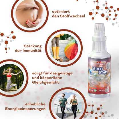 Starlife MULTI STAR – Mikrokolloidale Lösung mit 74 Mineralien, 13 Vitaminen, 22 Aminosäuren