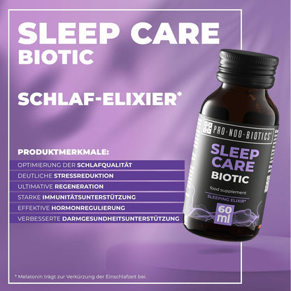PRO NOO BIOTICS SLEEP-CARE BIOTIC – Schlaf-Shot 60 ml – Mit Magnesium, Melatonin (0,5 mg)
