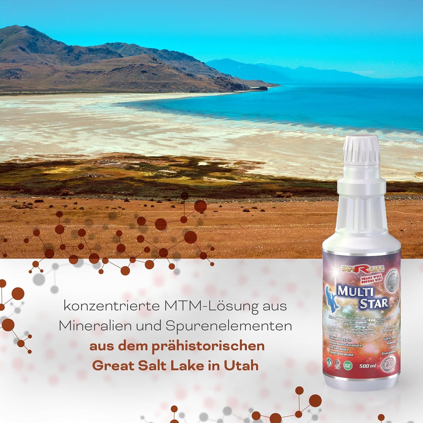 Starlife MULTI STAR – Mikrokolloidale Lösung mit 74 Mineralien, 13 Vitaminen, 22 Aminosäuren