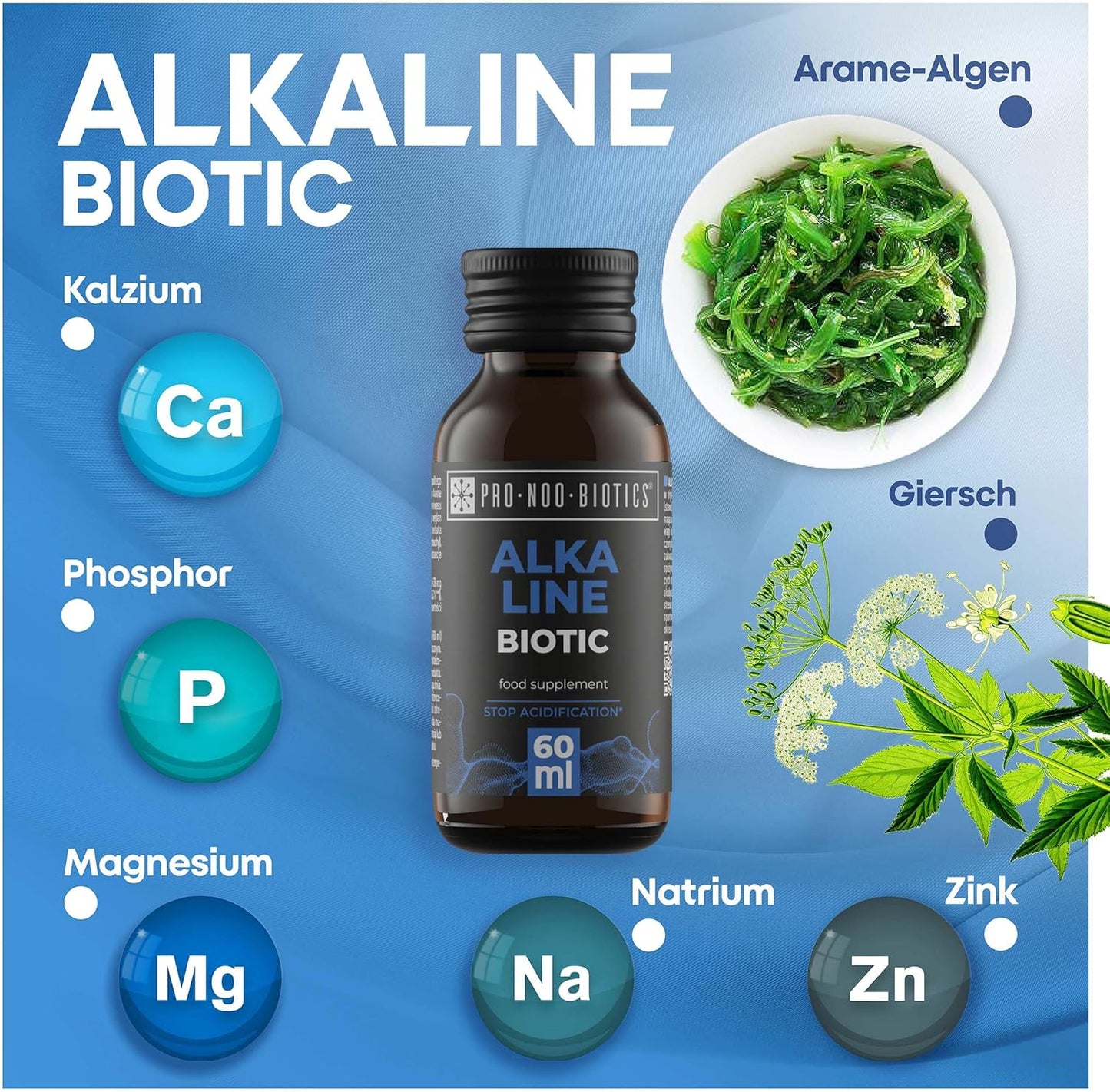 PRO NOO BIOTICS ALKALINE BIOTIC – Entsäuerungs-Shot 10 x 60 ml – Mit Hochdosiertem Calcium
